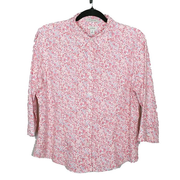 L.L. Bean Tops - L.L. Bean Wrinkle Free Floral Button Down Medium